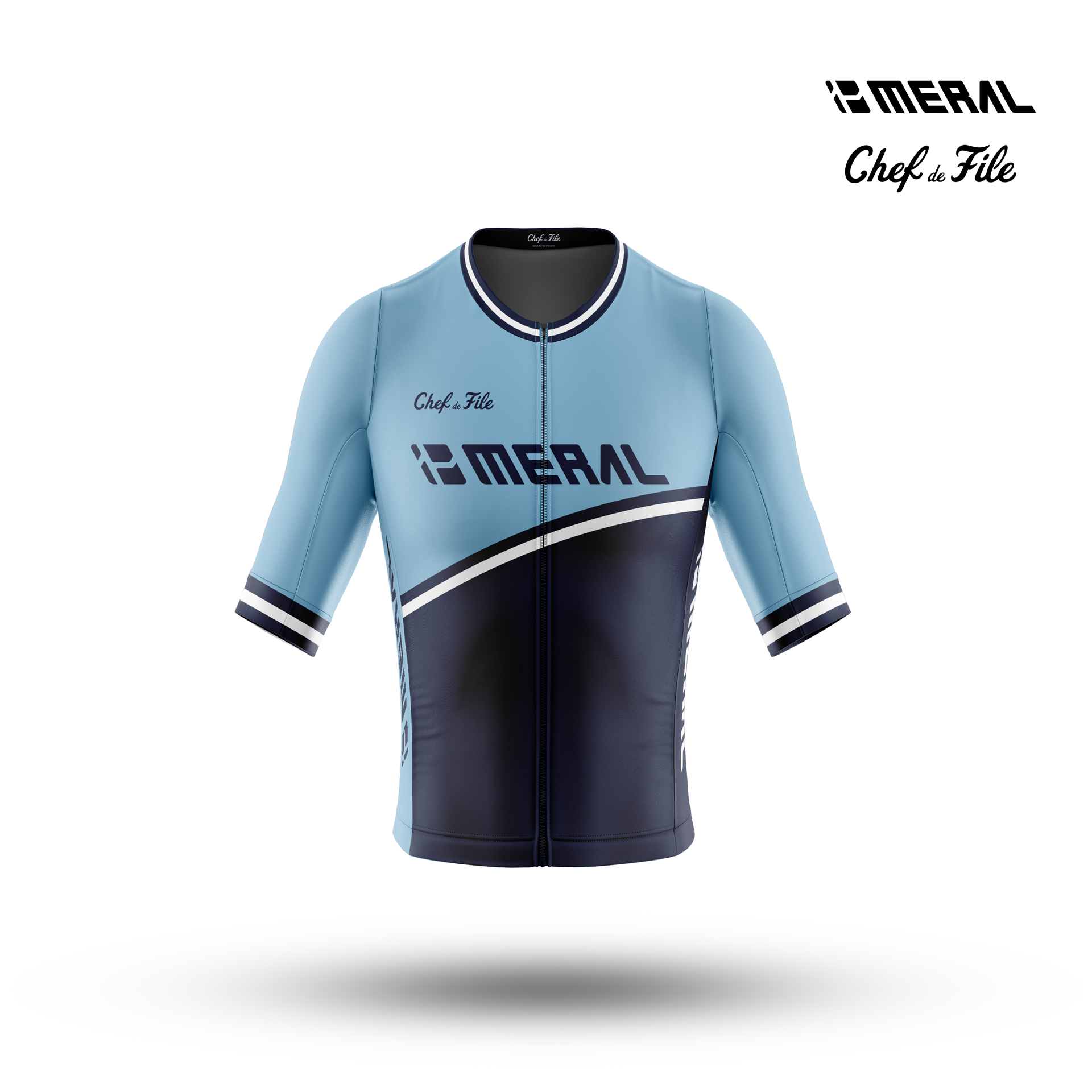 Maillot Cycliste Vintage Années 70 - Bleu Ciel Manches Courtes - Taille S - Acrylique
